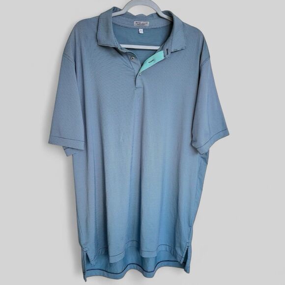 Peter Millar Summer Comfort Polo Golf Shirt XL Blue Striped Preppy Cooling - Picture 3 of 6